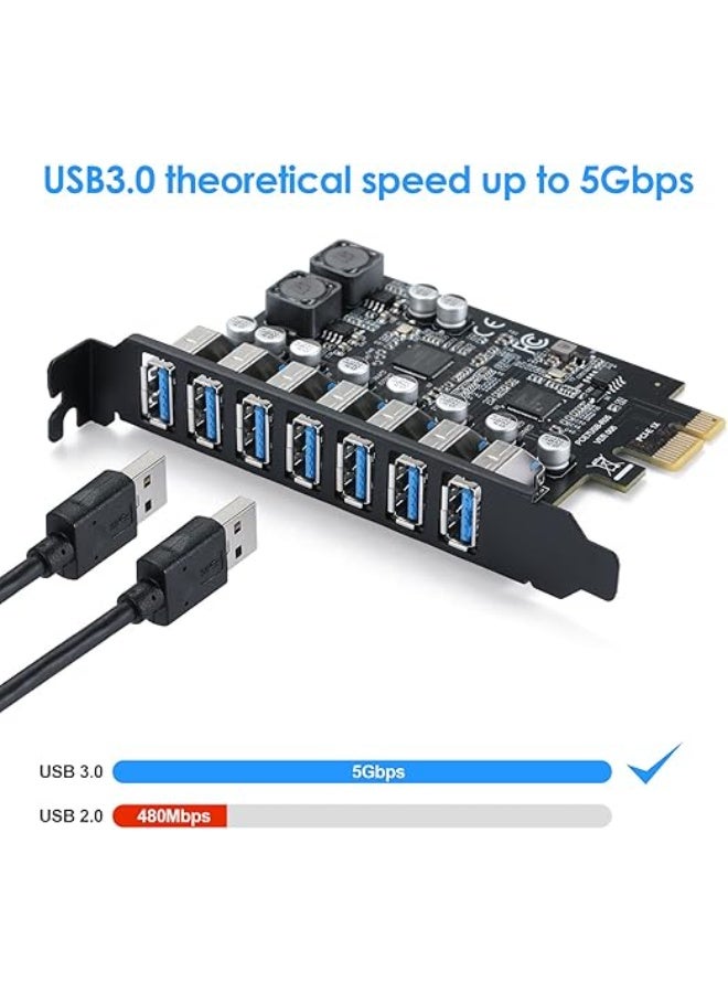 Universal 7-Port PCI Express USB 3.0 Expansion Card for Desktop PCs with High-Speed Data Transfer - Image 5